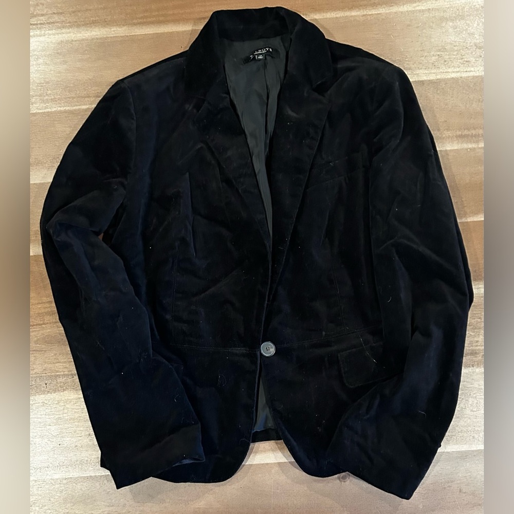 Talbots Midnight Black Velvet Jacket